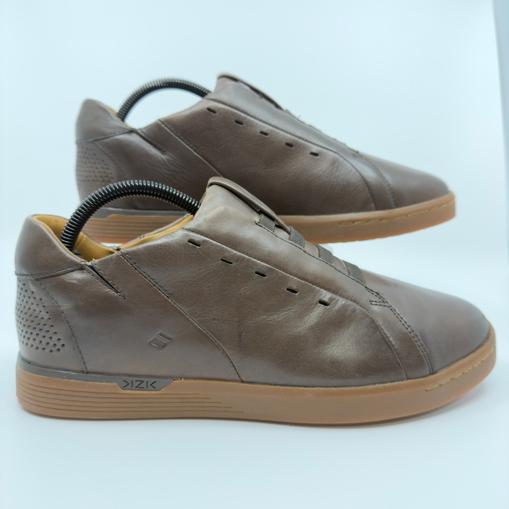 Kizik KZK F.A.S.T New York Mens 9 W Hands Free‎ Slip On Brown Gum Leather Shoes